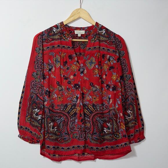 Lucky Brand Boho Floral Paisley Top - women’s Size Small - Picture 1 of 5